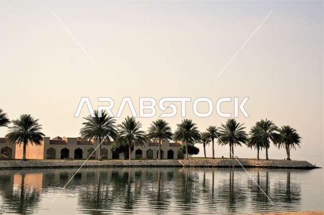 Half Moon Beach Al Khobar Waterfront and Palm Trees