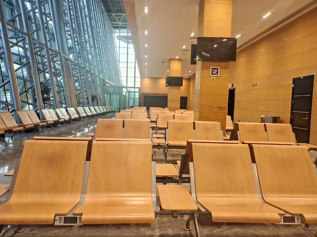 SAR Train Station Interior Waiting Hall Empty Seats
