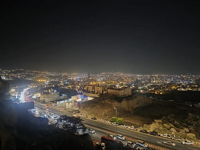 Night View of Abha Cityscape in Asir Saudi Arabia