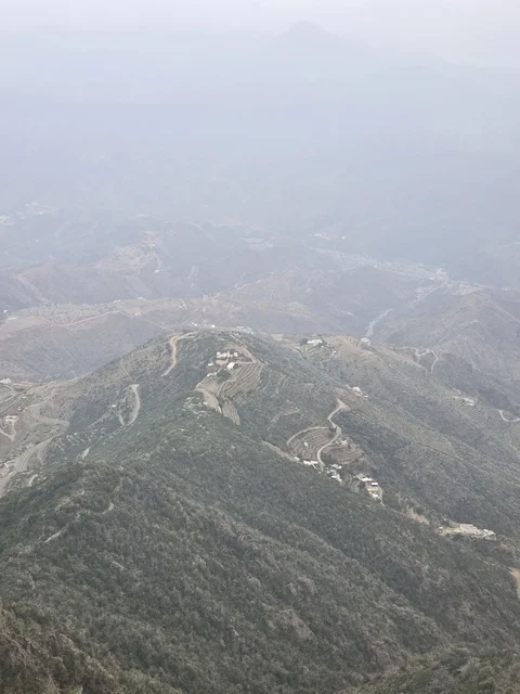 Abha Asir Mountains Aerial View with Fog Abha Asir Mountains Aerial View with Fog