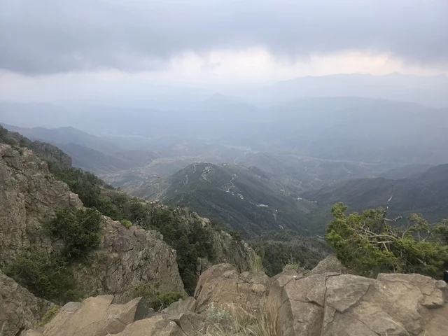 Abha Asir Saudi Arabia Foggy Mountain Landscape