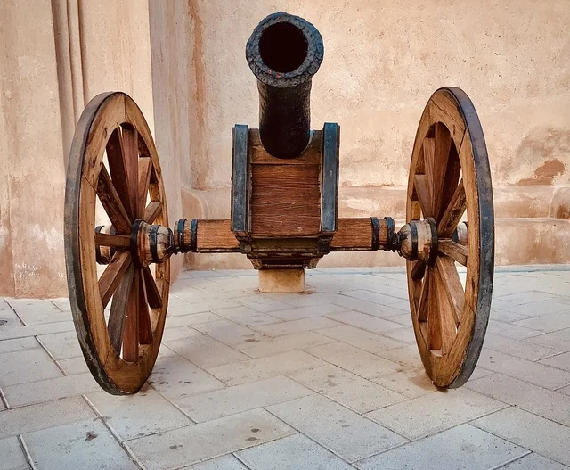 Ancient Wooden Cannon Displayed at Ajman Museum UAE