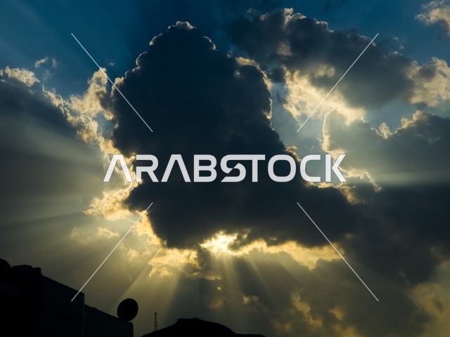 Dramatic Sunset Clouds Over Fujairah Hills Khorfakkan