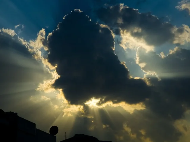 Dramatic Sunset Clouds Over Fujairah Hills Khorfakkan