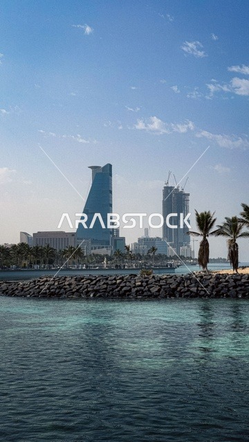 أفق كورنيش جدة وساحل البحر الأحمر في السعودية