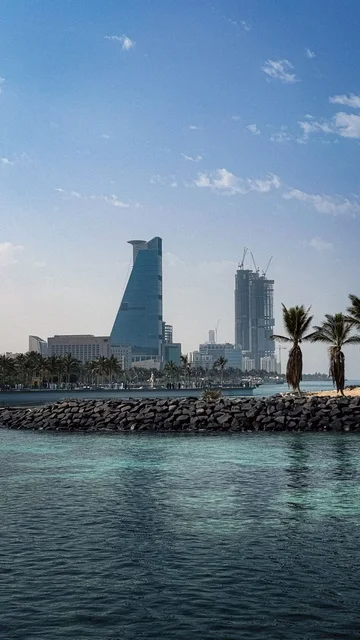 Jeddah Corniche Skyline and Red Sea Coast Saudi Arabia