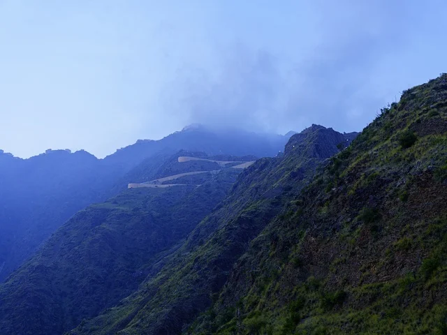 Misty Mountain Peaks in Saudi Arabia Landscape