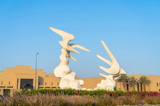 White Bird Sculpture in Saudi Arabia Public Roundabout