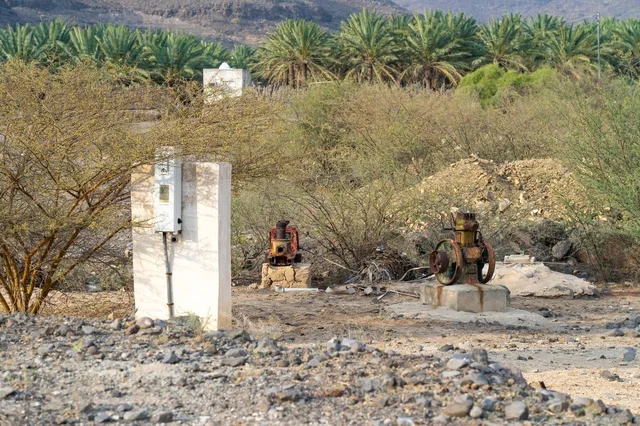 Old Water Pumps and Machinery on a Rural Desert Farm