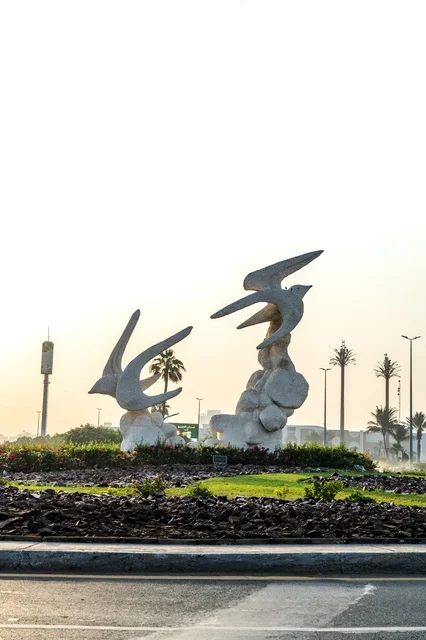 White Seagulls Sculpture on Jeddah Roundabout Street