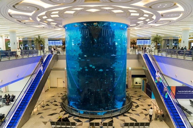 Giant Aquarium at Jeddah King Abdulaziz Airport Terminal