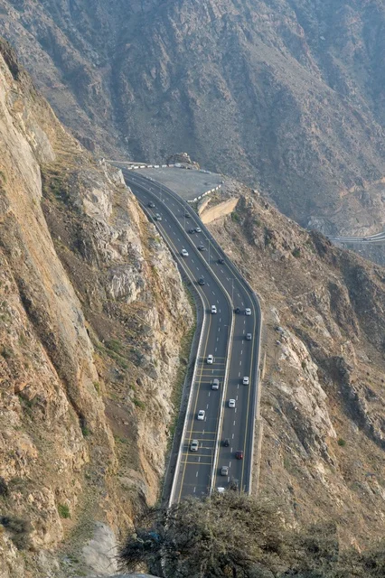 Winding Mountain Road in Taif Saudi Arabia Aerial
