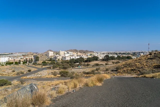 Saudi Arabia Desert Mountain Town View in Daylight
