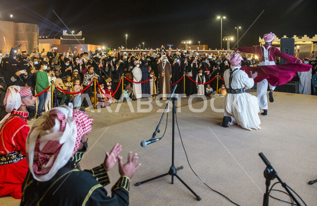 A close-up of a Saudi Arabian Gulf band, folklore, Saudi Arabia, folklore, folklore, folk dances on national occasions, festivals and holidays in the Kingdom of Saudi Arabia, events and celebrations, Saudi Gulf arts, Saudi National Day celebrations