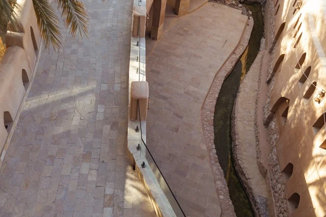 Traditional Stone Pathway and Falaj Channel Nizwa Oman