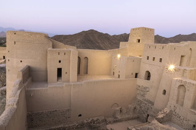 Bahla Fort Oman Historic Mud Brick Castle at Twilight