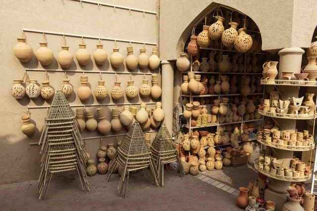 Traditional Clay Pottery in Nizwa Souq Sultanate of Oman