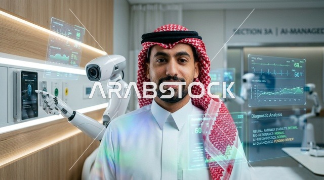 رجل سعودي في مستشفى مستقبلي يدار بالذكاء الاصطناعي