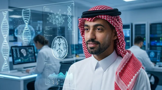 عالم سعودي يستخدم شاشات الهولوغرام الطبي في المختبر