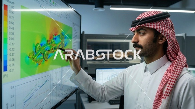 مهندس سعودي يحلل الديناميكا الهوائية لسيارة سباق