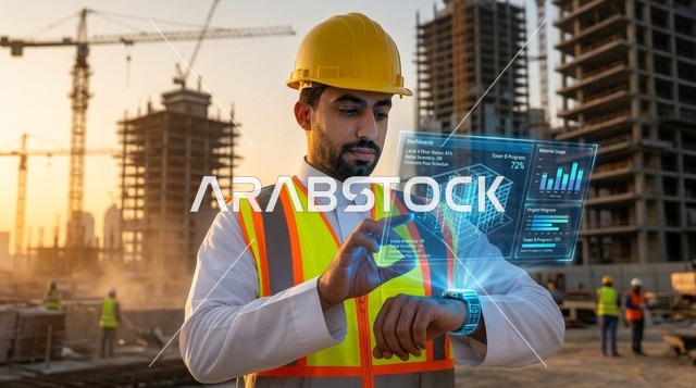 مهندس عربي يستخدم تكنولوجيا الهولوغرام في موقع بناء