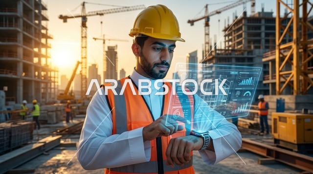 مهندس عربي يستخدم تقنية الهولوغرام في موقع بناء