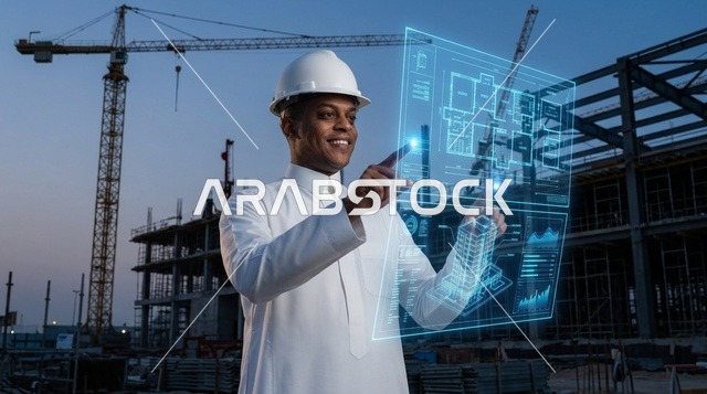 مهندس عربي يستخدم الهولوغرام الذكي في موقع البناء