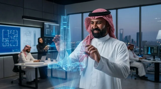 مهندس معماري سعودي يستخدم تقنية الهولوغرام بالرياض
