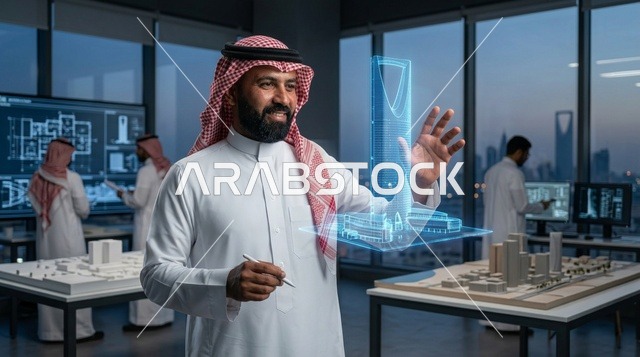 مهندس معماري سعودي يستخدم تقنية الهولوجرام بالرياض