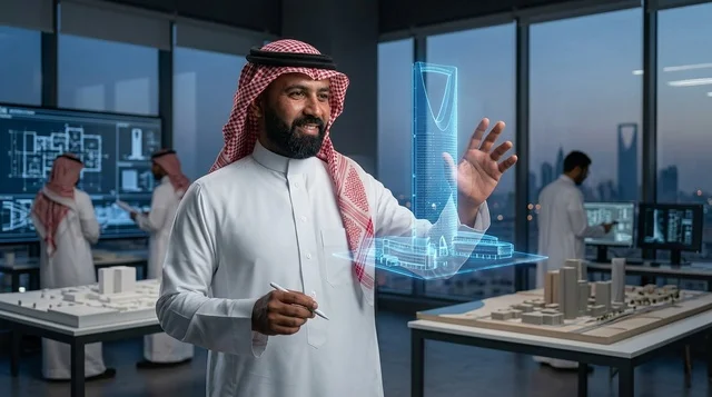 مهندس معماري سعودي يستخدم تقنية الهولوجرام بالرياض