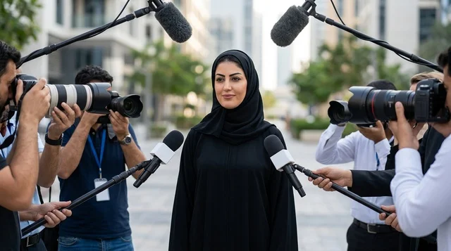 Arab Spokeswoman at Outdoor Media Press Conference