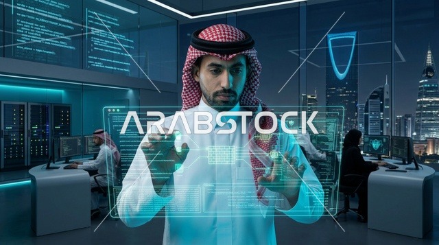 خبير الأمن السيبراني السعودي في مكتب تقني بالرياض