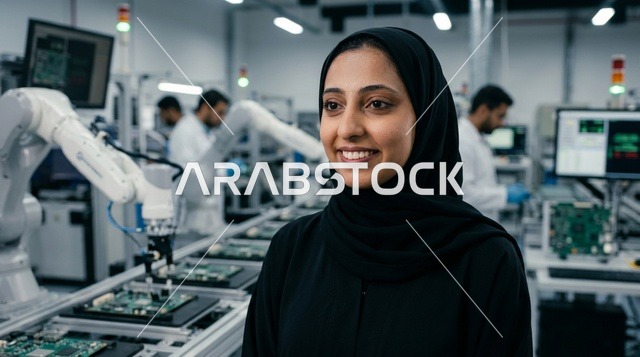 مهندسة عربية في مختبر لتصنيع الروبوتات والتكنولوجيا