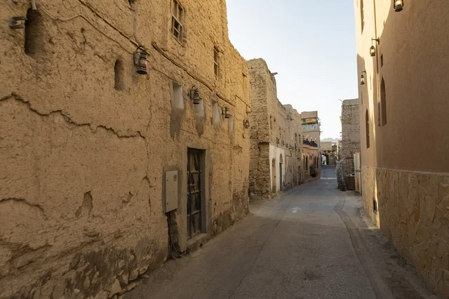Traditional Mud Brick Alleyway in Sultanate of Oman