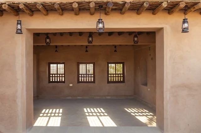Traditional Omani Mud Brick House Courtyard Interior