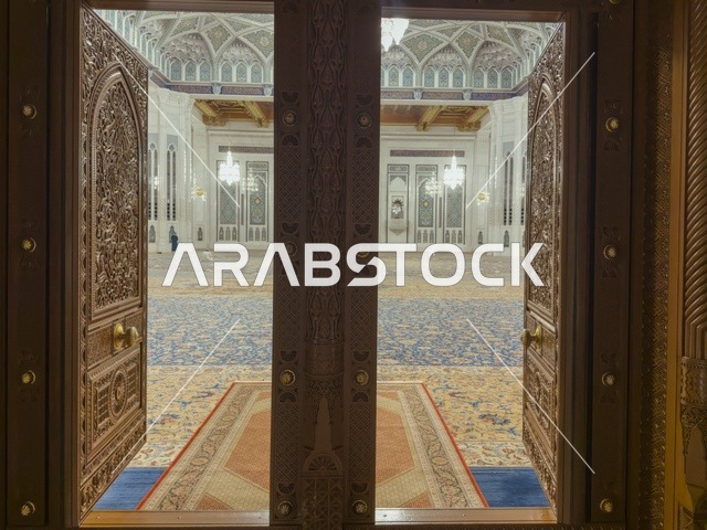 Sultan Qaboos Grand Mosque Interior in Muscat Oman