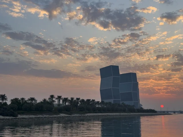 Lusail Park Doha Waterfront Towers at Sunset Qatar