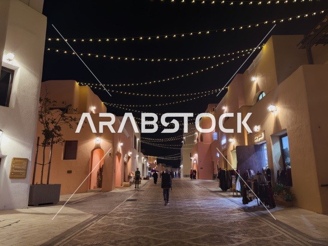 ميناء الدوحة القديم في قطر ليلا