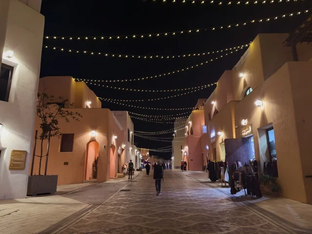 Old Doha Port Qatar Heritage Alley at Night