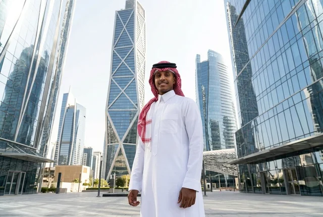 Saudi Businessman in Riyadh Financial District KAFD