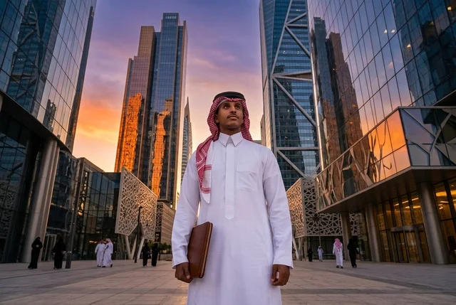 رجل أعمال سعودي في مركز الملك عبدالله المالي بالرياض