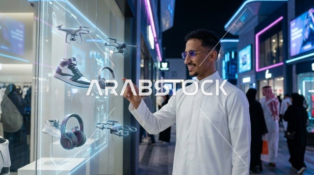 شاب سعودي يستخدم تقنية الهولوغرام في مدينة مستقبلية