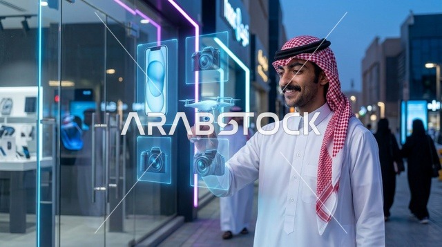 شاب سعودي يستخدم تقنية الهولوغرام في مدينة مستقبلية