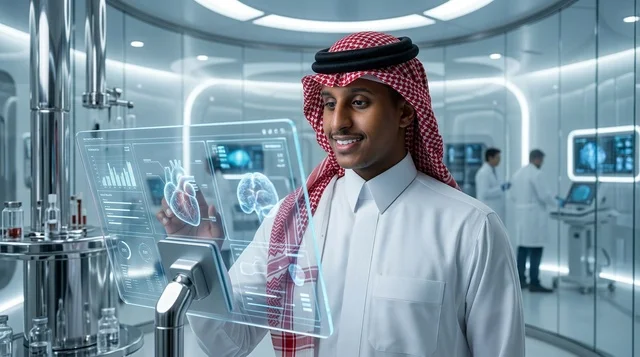 Saudi Scientist Using Futuristic Medical Hologram Screen