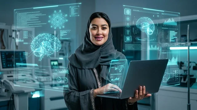 عالمة عربية في مختبر هولوغرام مستقبلي