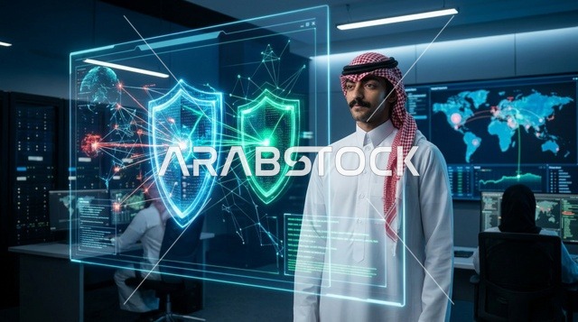 أخصائي أمن سيبراني سعودي في مركز التحكم بالبيانات