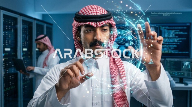 Saudi IT Engineer Using Hologram in Server Room