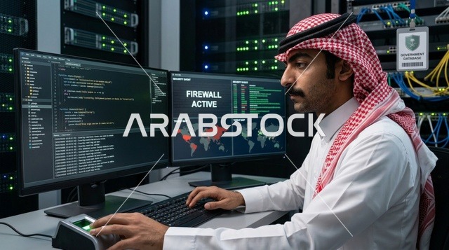 خبير أمن سيبراني سعودي في غرفة الخوادم