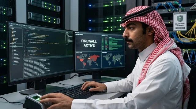 خبير أمن سيبراني سعودي في غرفة الخوادم