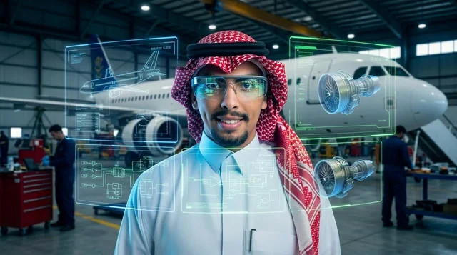مهندس طيران سعودي بنظارات الواقع المعزز الذكية
